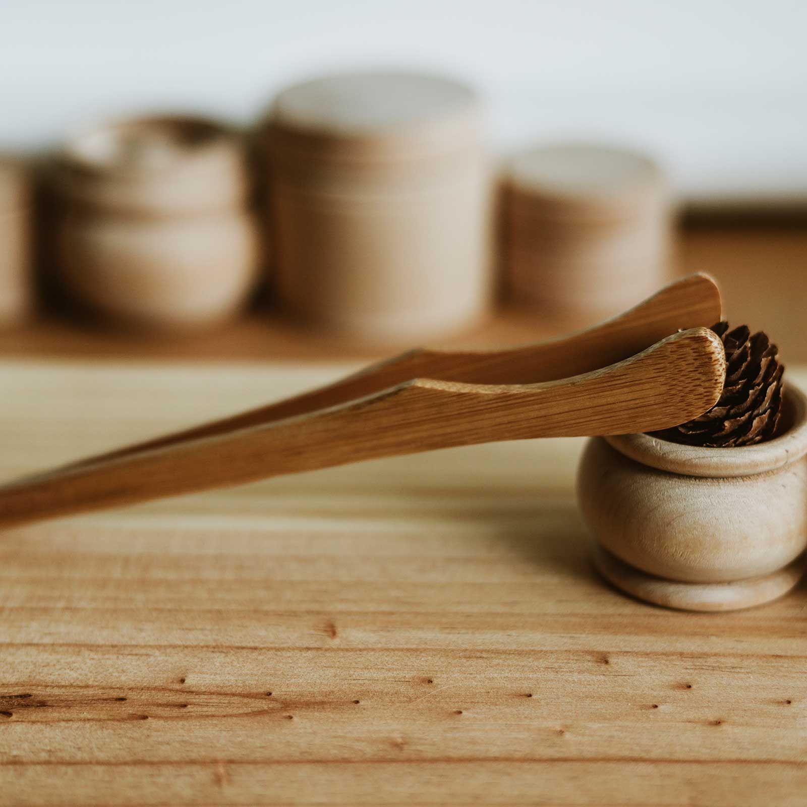 Bamboo Curved Tongs